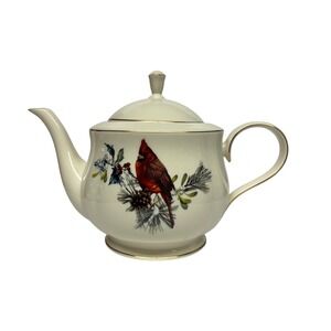 Lenox Winter Greetings Teapot Cardinal Bird Catherine McClung *Read